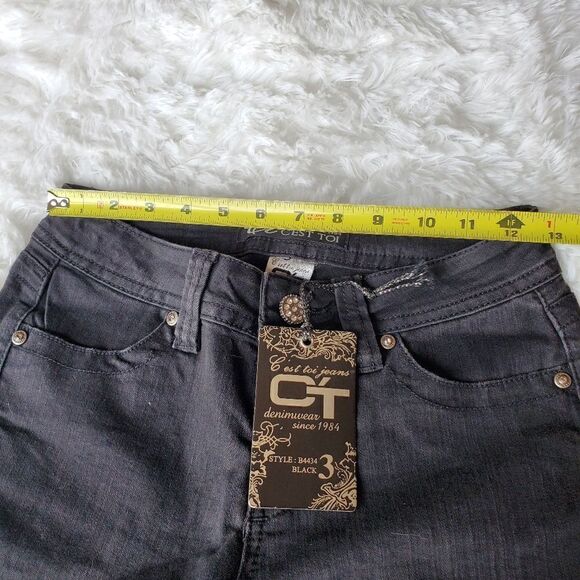 Women's Bootcut Jeans Black Studded Size 3 - Picture 9 of 9